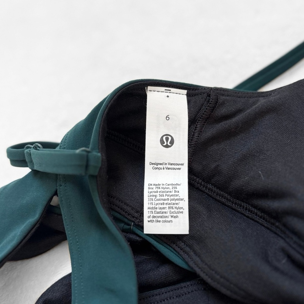 NWT Lululemon V-Neck Crossover Underband Bra – Deep Tide (DPTD) – Size 6 - Picture 5 of 10